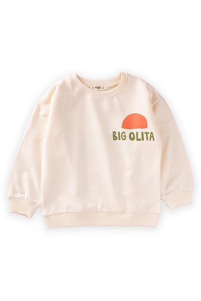 Cigit Bıg Olıta Bedrucktes Sweatshirt 2–10 Jahre Ecru