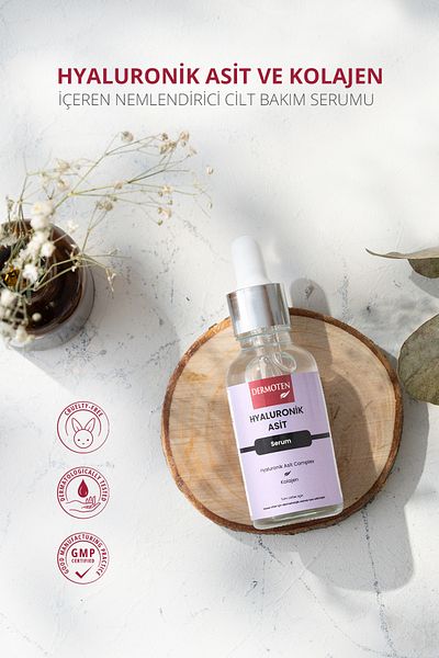 Dermoten Feuchtigkeitsspendendes Hautpflegeserum mit Hyaluronsäure, 30 ml