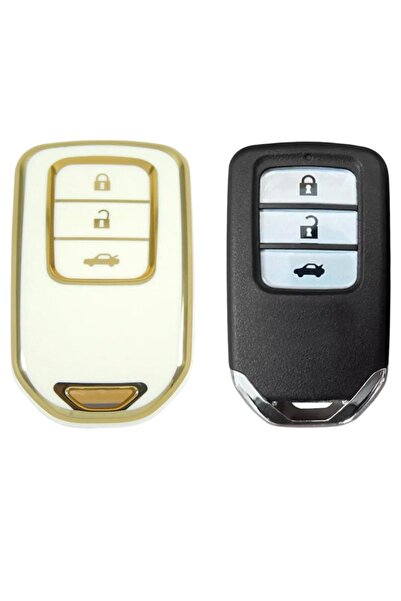EBG İSTANBUL Honda Civic Accord 2016+ 3 butoane Smart (alb) Carcasă pentru telecomandă pentru chei auto