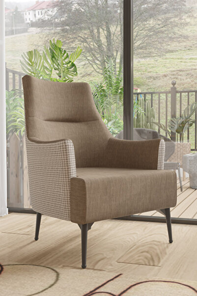 SANDALİE Linen 3+1 Salon&oturma Odası Koltuk Takımı - Krem&Kahve