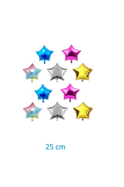 BEST PARTİ DOĞUM GÜNÜ PARTİ SÜSLERİ مجموعة بالونات من رقائق النجوم مقاس 10 بو...
