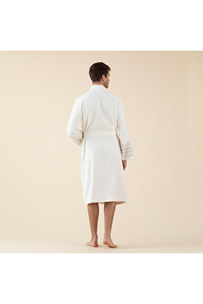 Chakra Derin Unisex Bornoz Ekru/Bej/Kahve