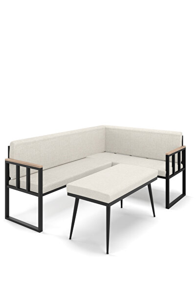 Wood House Poli Bahçe Köşe Takımı Bej