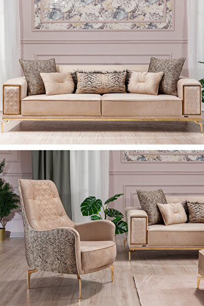 SANDALİE Lexus 3+1 Salon&oturma Odası Koltuk Takımı - Krem