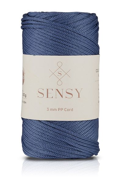 SENSY 3 mm - 250 gr frânghie din poliester macrame albastru denim 120 m frânghie din poliester macrame frânghie de încărcare și ață pentru sac