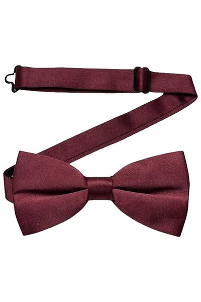 Trenderrs Papion din satin de culoare solidă pentru bărbați