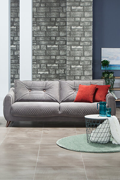 MOBETTO Olivya Üçlü Salon&oturma Odası Kanepe - Gri