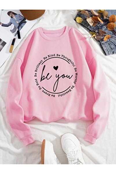 PALPİTO Ženska ružičasta majica Be You Štampano Oversize kroj