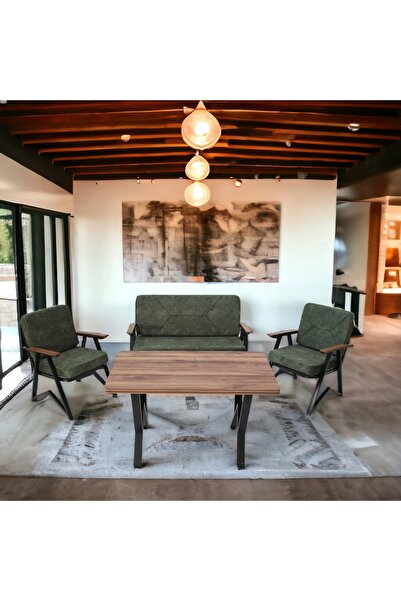 Tu Tienda MELİSA 2 1 1 MASA(70*120) BAHÇE BALKON MUTFAK TAKIMI,YEŞİL