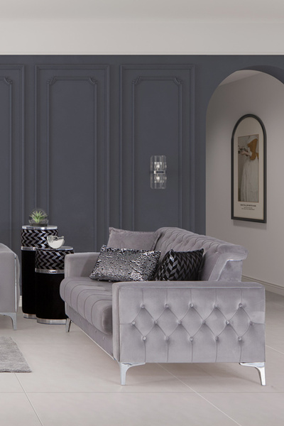 Modalife Vivaldi 3+1 Salon&oturma Odası Koltuk Takımı - Gri&Siyah