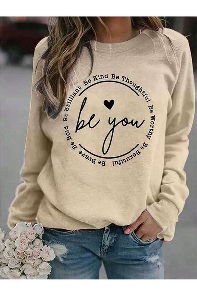 PALPİTO Γυναικείο φούτερ με στάμπα Mink Be You Oversize