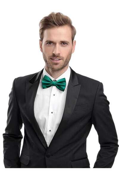 Trenderrs Men's Solid Color Satin Bow Tie