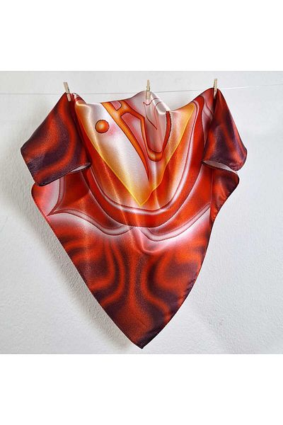POZİTİF MRK Root Chakra Patterned Red Scarf Bandana