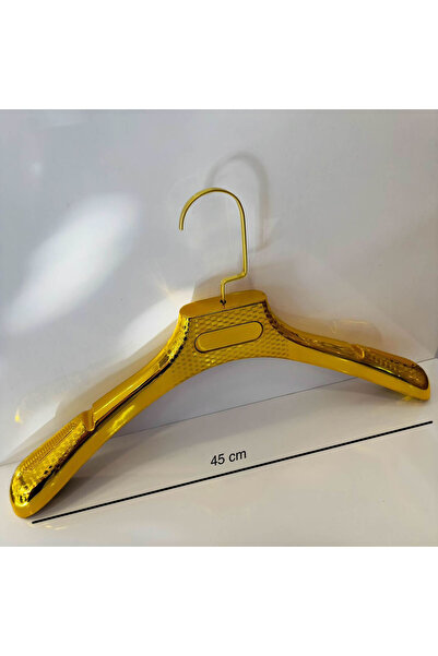 AĞIRSOY 10 Adet Lüks, İthal, Gold Kaplama, 45 cm Mont, Ceket Askısı