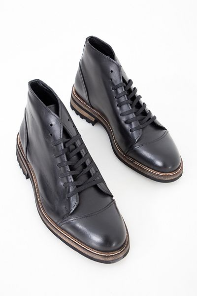 GERARDO AYAKKABI Black Men's Genuine Leather Boots