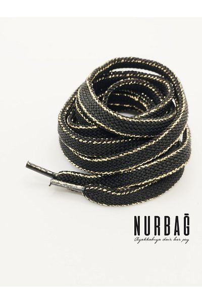 NURBAĞ DOKUMA SPORTS SHOES BLACK GOLD SNAP 80 CM 1 PAIR BS04