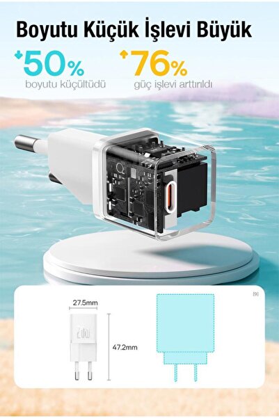 Baseus 20w Pd Ultra Hızlı 1x Type-c Şarj Aleti, Akım Ve Isı Korumalı Telefon Tablet Şarj Adaptörü