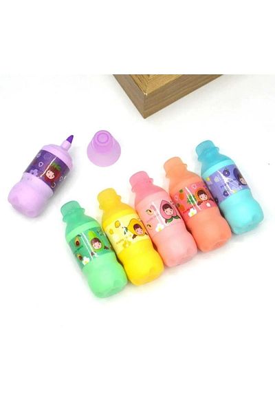 NaSaDAN Cute Bottles 6-Piece Pastel Color Highlighter Set