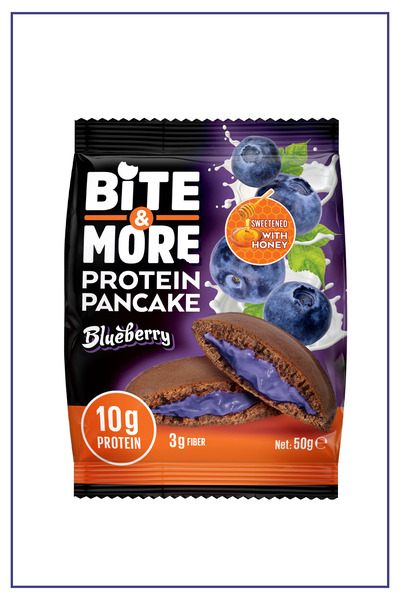 bite & more Protein Cocoa Pancake / Proteinli Kakao Pankek 50 gram Blueberries