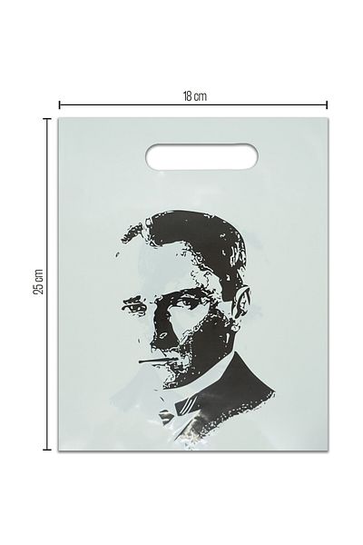 kidspartim Λευκή Πλαστική Τσάντα Χειρός Ατατούρκ 25x18 cm