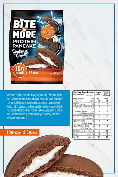 bite & more 50 Gram Protein Cocoa Pancake - Cocoa Colored Protein Pancake