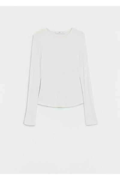 MANGO Woman Tricou strâmt cu mânecă lungă