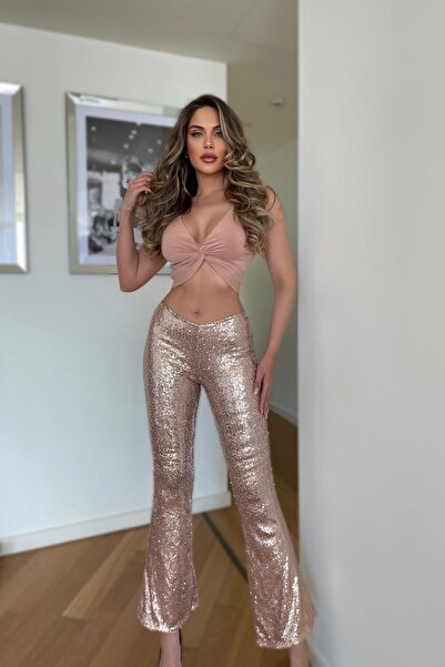 World Fashion Trends wft1695 Ισπανικό παντελόνι με παγιέτες