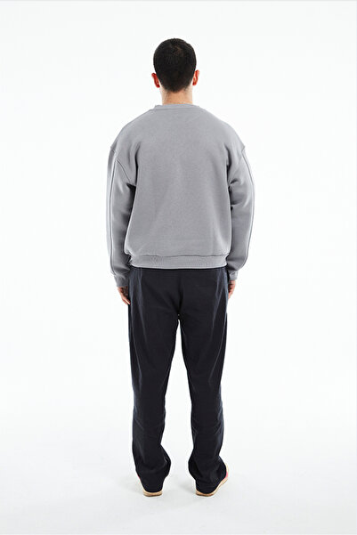 Eazy Co Eazy Rhytm Oversize Unisex Сірий велосипедний комір Товстий світшот