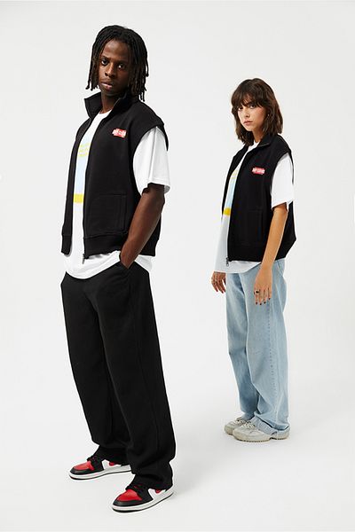 Eazy Co Vestă neagră unisex Eazy Basic cu guler ridicat