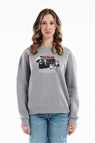 Eazy Co Hanorac gros unisex, gri, cu gâtul turn, Eazy Rhytm