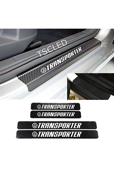 TSC v w Transporter Karbon Kapı Eşiği Kaplama Sticker 4 lu Set zz256