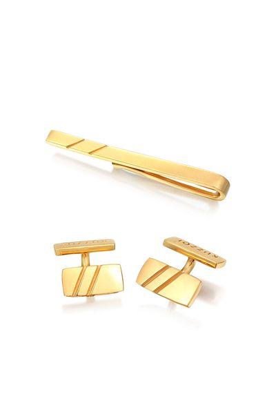 KUZZOI Schmuckset Manschettenknöpfe Kravattennadel 925 Silber