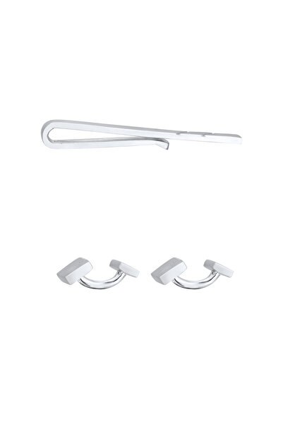 KUZZOI Schmuckset Manschettenknöpfe Kravattennadel 925 Silber