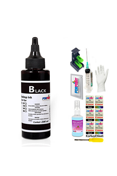 FORPRİNT Canon PG-540 Siyah Kartuş Uyumlu Forprint Kartuş Dolum Seti 200ml Siyah