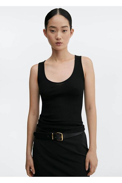 MANGO Woman Black Mulberry Silk Blouse