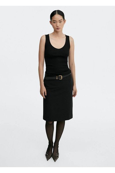 MANGO Woman Black Mulberry Silk Blouse