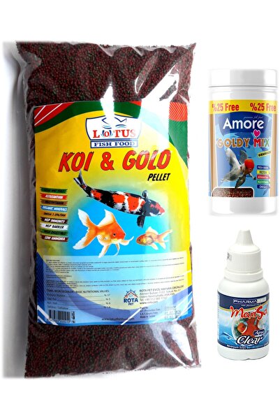 AMORE Kajero 860 gr Poşet Japon Balığı Yemi, 125 ml Kutu Goldy Mix Granules, ...