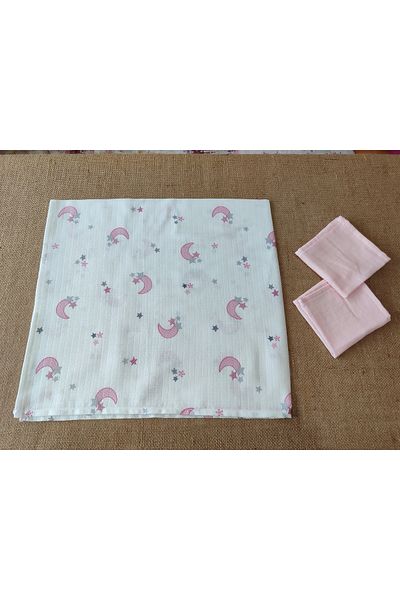 Alpıno MUSLIN BLANKET MUSLIN BLANKET ALPINOBABY 100% COTTON (85 cm * 85 cm) + 2 handkerchiefs