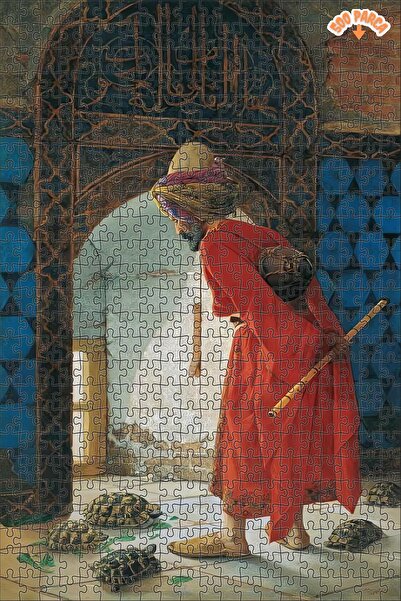 Teona Ahşap Kaplumbağa Terbiyecisi Dekoratif Çift Katlı Çerçeveli Asılabilir Ahşap Puzzle 500 PARÇA 30X50