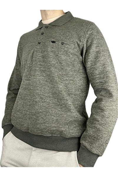 APT PRESTIGE سترة رجالية ذات جيوب خضراء سميكة وأكمام طويلة وناعمة