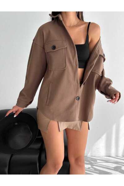 PNR WOMAN İthal kaşe çepli ceket 24016