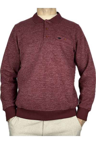 APT PRESTIGE Men's Red Pocketed Thick Long Sleeve Soft Textured Thessaloniki Sweater