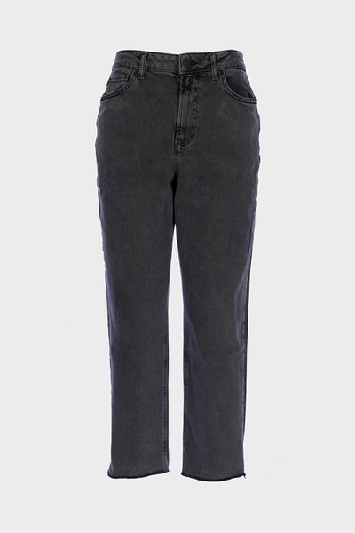 CROSS JEANS Eliza Cropped Anthracite High Waist Cut-Out Straight Fit Jean Trousers