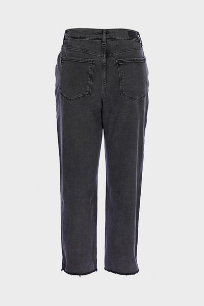 CROSS JEANS Eliza Cropped Anthracite High Waist Cut-Out Straight Fit Jean Trousers