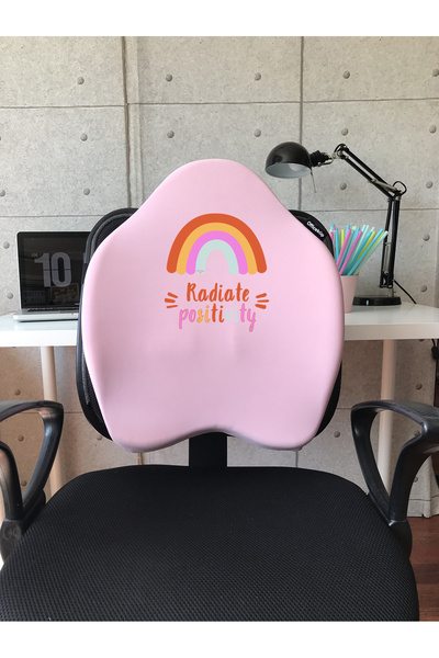 Officeküp X-Large Visco Bel Destek Gamer Oyuncu Koltuk Yastığı- Pembe Radiate
