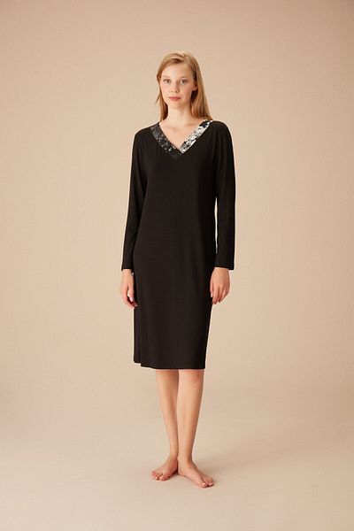 SUWEN Rochie de trandafir negru