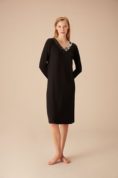 SUWEN Rochie de trandafir negru
