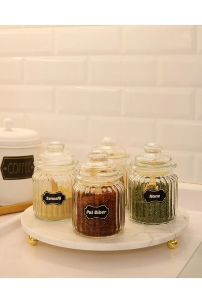 Genel Markalar Sam Marble mermer Altın Ayaklı Sunumluk Baharatlık Yağdanlık A...