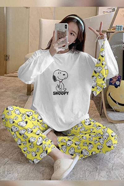 PEMBİŞ HOMEWEAR Bahd Snoopy 2 Supersoft Women's Pajama Set 2978