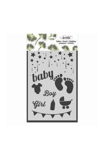 kosida Stencil 20x30cm Baby is Coming